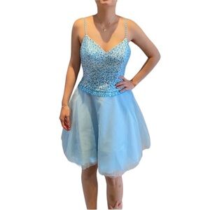 Jovani Homecoming Dress Light Blue